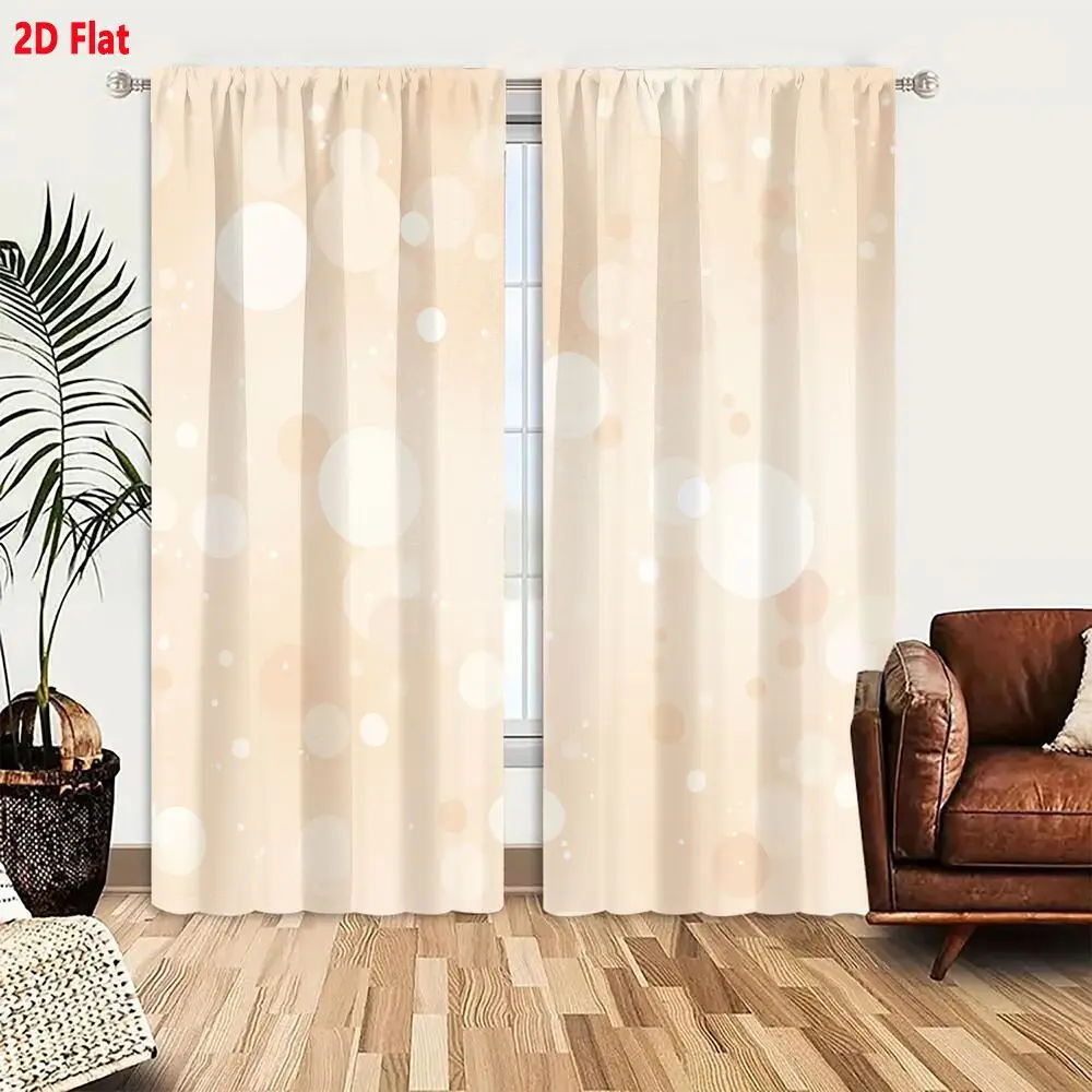 2Pcs Curtains Add 2D Flat Soft Abstract Peachy Pink Gradient Bokeh Background With Dreamy Ethereal Light Specks And Subtle Verti