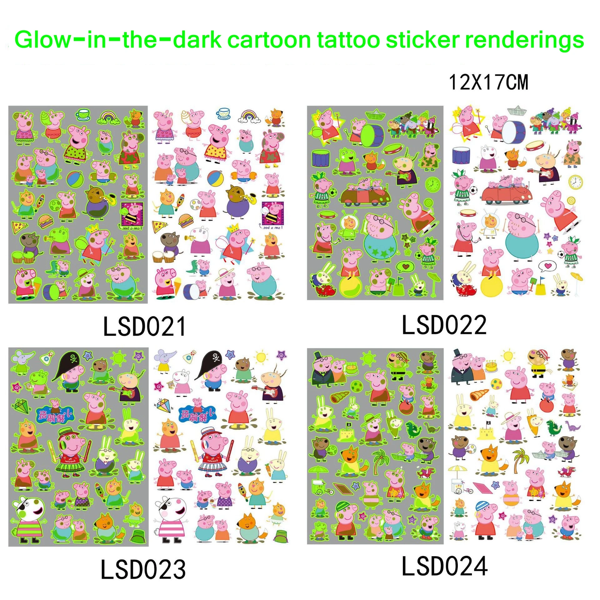 Funny Peppa Pig Stickers Cute Pig Cartoon Phone Animal DIY Waterproof Decorative Graffiti Stickers Kids Birthday Party Giveaways