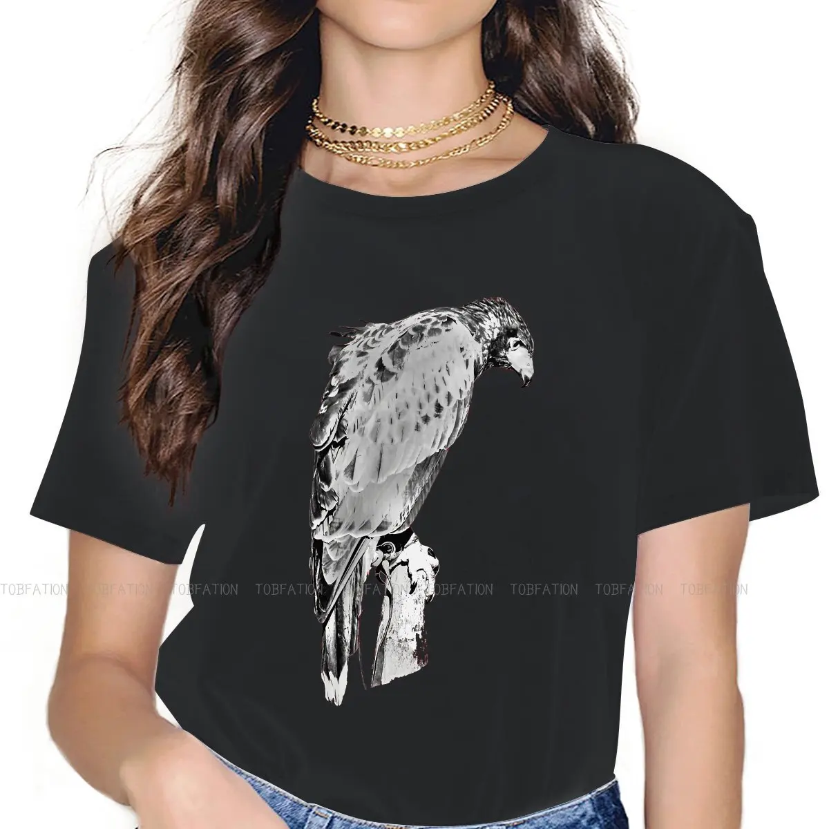 Harris Classic White Women TShirt Falconry Austringer Hawk Girls Basic Tees Cotton Female T Shirt 5XL Humor Hipster Gift