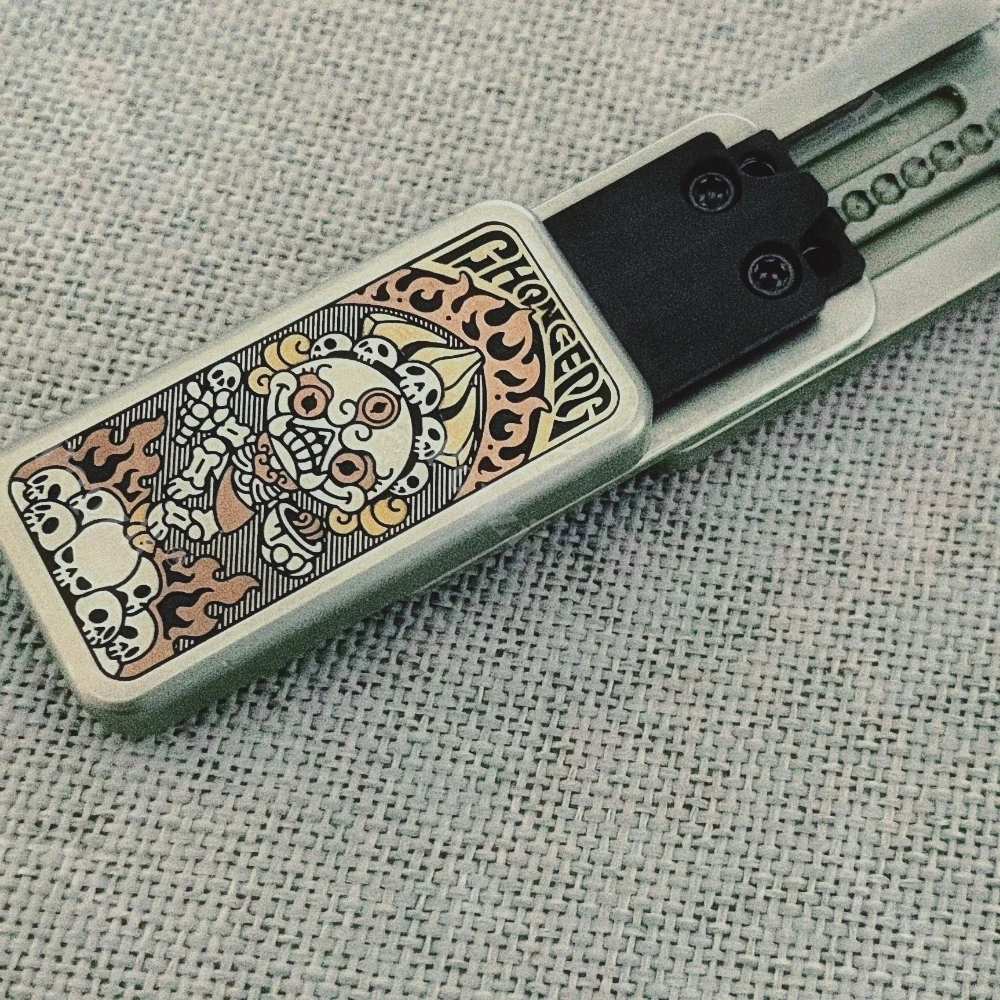 LEYANG ShiTuoLin EDC الميكانيكية ثلاث طبقات دفع المنزلق الكبار لعبة لتخفيف التوتر طرق متعددة للعب قلادة ألعاب التململ #4