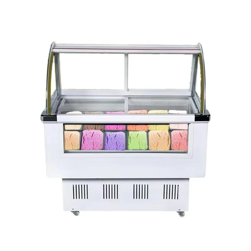 Customizable 1 Meter Commercial Gelato Display Showcase Ice Cream Display Freezer