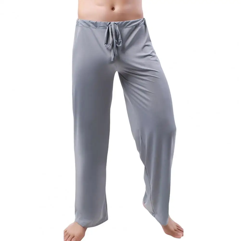 

Men Sleep Bottoms Sleepwear Sexy Ice Silk Leggings Pants Pajama Lounge Wear Ultra-thin Pyjama Homme Trousers