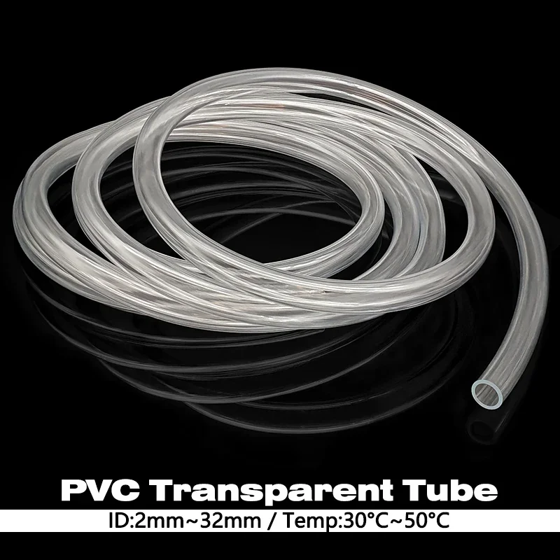 Clear PVC Hose Flexible Anti-Kink & Anti-Twist Lightweight Non-Toxic Water Pipe ID 1-32mm For Aquarium Garden Pump