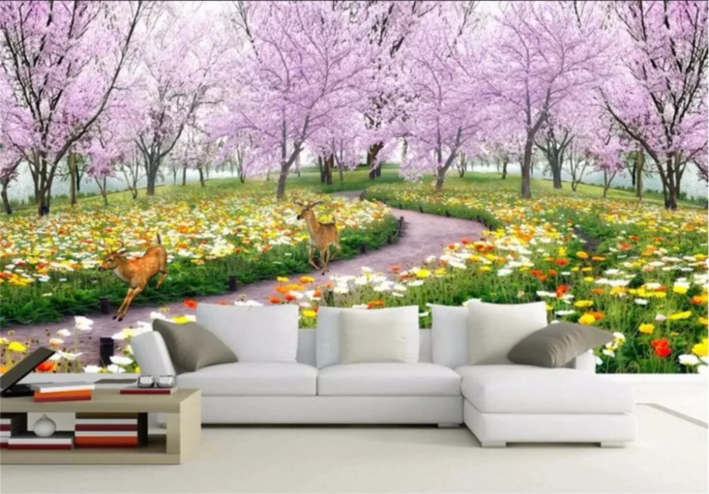 Custom Photo Wallpaper Large Mural Wallpaper Very Beautiful Sakura Tree Huanhai TV Backdrop Wall papel de parede
