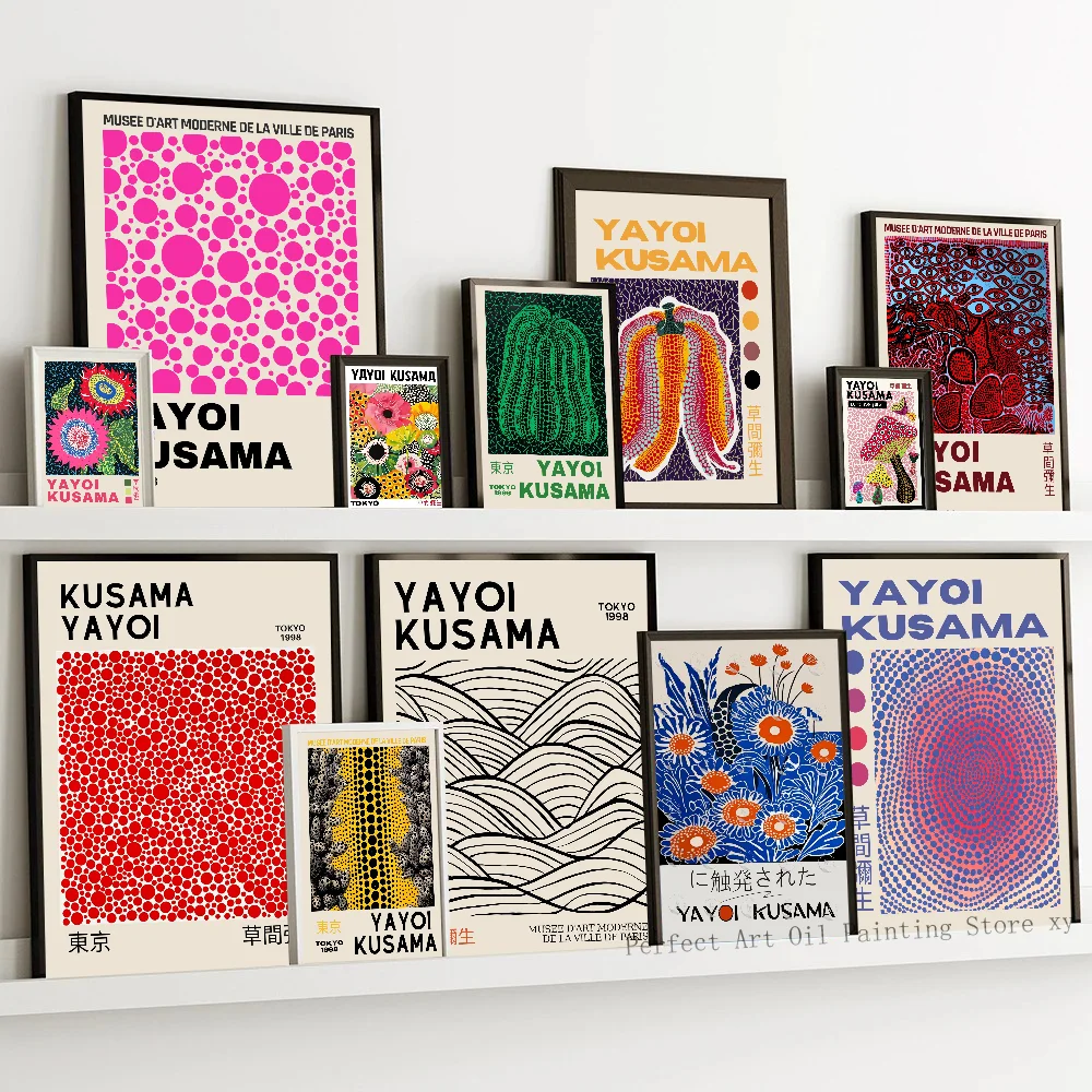 Yayoi Kusama Art Exhibition Poster Paper Printing Home Living Room Entrance Restaurant Cafe Art Painting Decoration