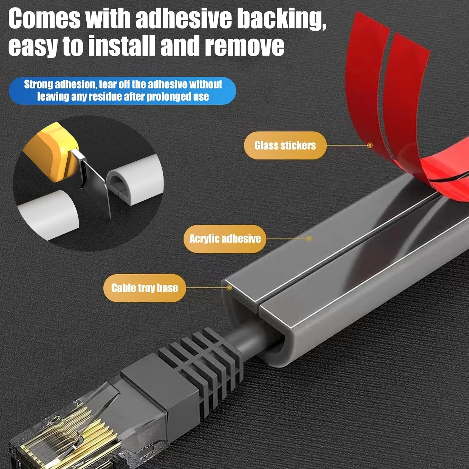 1 Roll Self-Adhesive Rubber Cable Hider - 118-Inch PVC Cable Management Cover for Wall & Floor Wire Protection