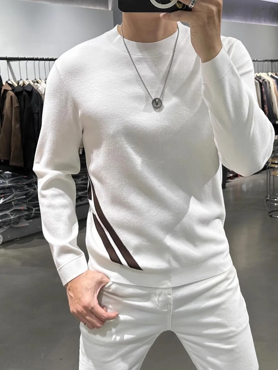 Maglione lavorato a maglia autunno inverno di alta qualità per uomo Moda casual maglioni girocollo uomo pullover lavorato a maglia abbigliamento uomo 2025