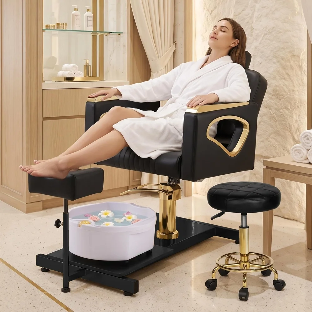 Pedicure Chair No Plumbing for Nail Tech Hydraulic Pedicure Foot Station