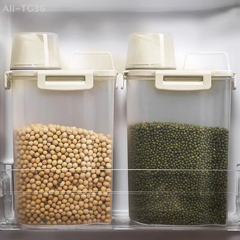قابلة لإعادة الاستخدام موزع منظفات الغسيل حاوية تخزين مختومة للحبوب والحبوب المتنوعة خزان صندوق تخزين المطبخ