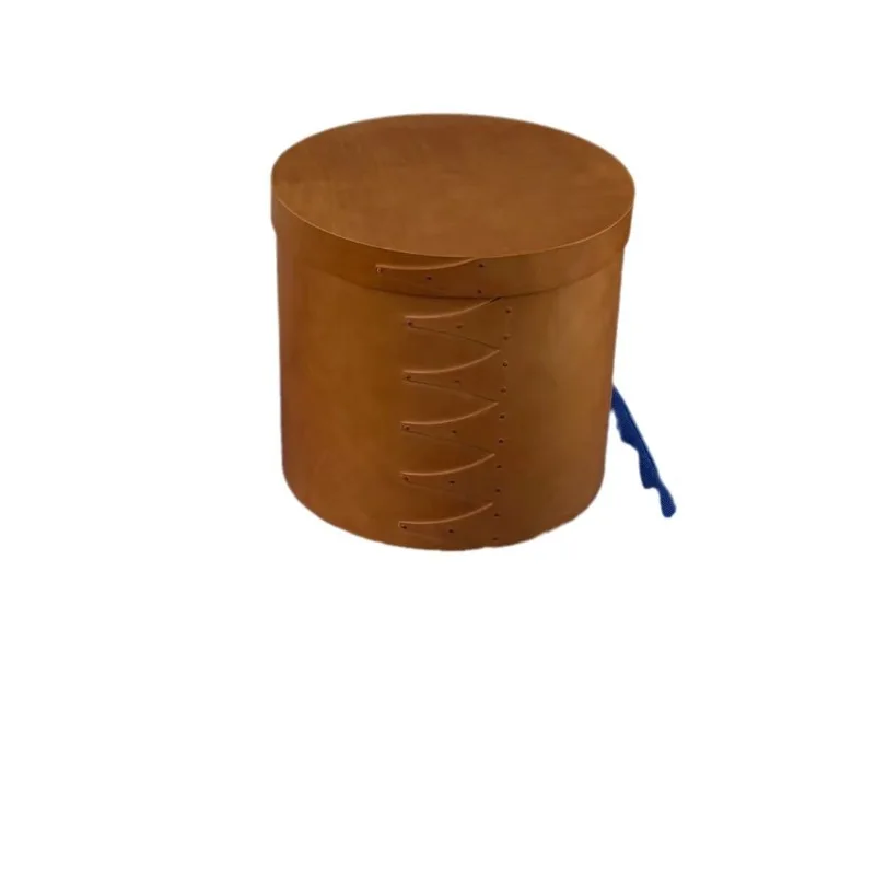 Retro handmade wooden Shake box wooden round storage box desktop storage box household round