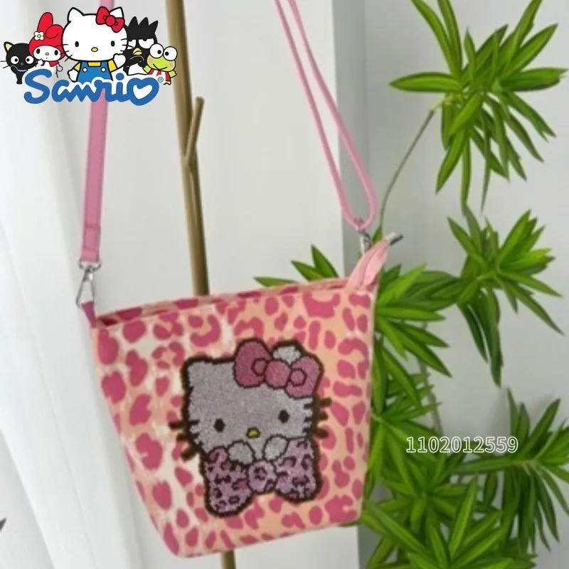 

Hello Kitty New Women's Diamond Shoulder Bag Pink Fashion Diamond Women's Shoulder Messenger Bag Cartoon Women's Bag