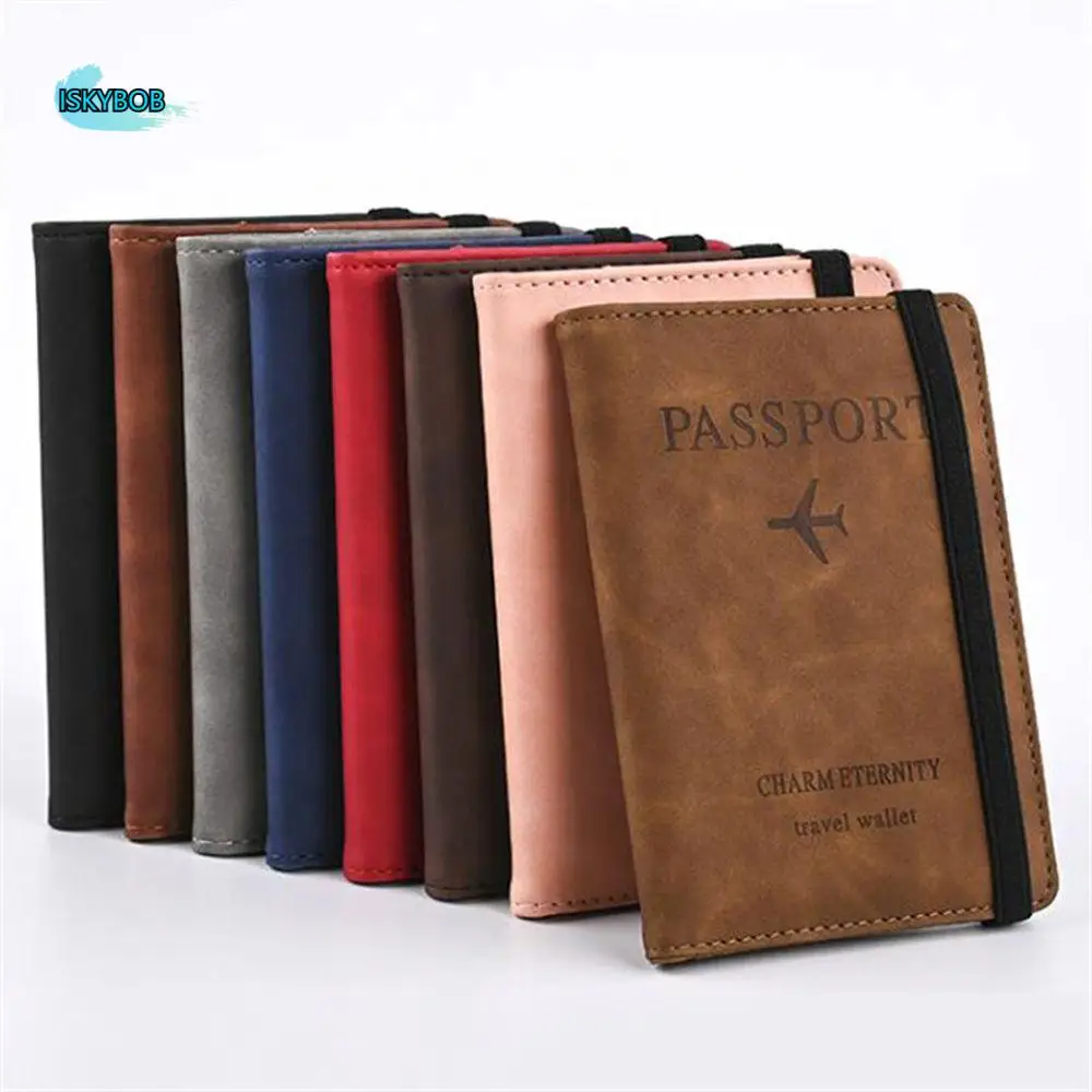 Men PU Leather Wallet Travel Passport Purse Card Male Travel Accessories Hand Carry Passport Business Cards Holder Women Wallet