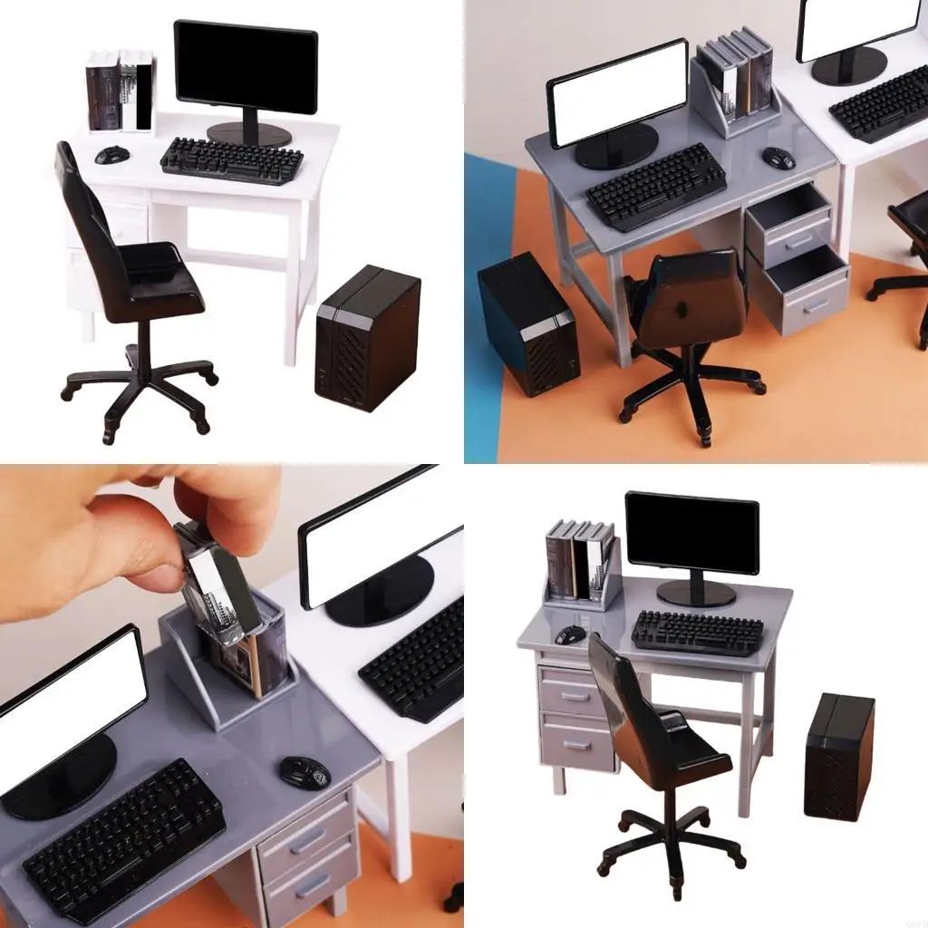 

Detailed Small Scale Computer Desk Model Constructed In Sustainable Plastic For Artistic Displays
