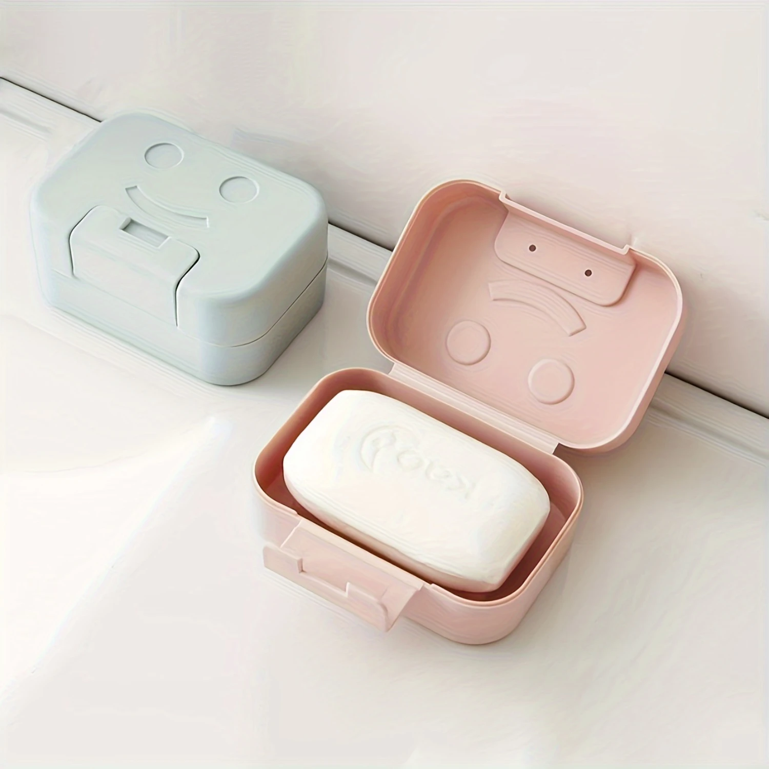 3pcs Portable Plastic Soap Case With Lid, Rectangle Soap Box Holder For Travel, Camping, Gym, Bathroom Accessory, Easy-to-Clean