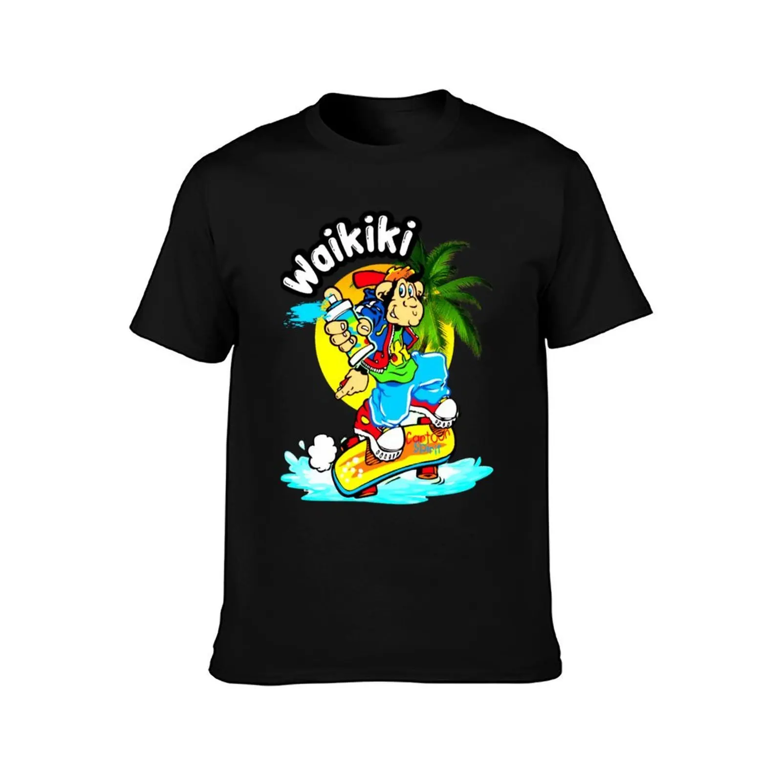 Waikiki, friends T-Shirt, Summer Casual Cotton Tee, Oversized Streetwear Tops, Vintage Graphic Print, Loose Fit Short Sleeve