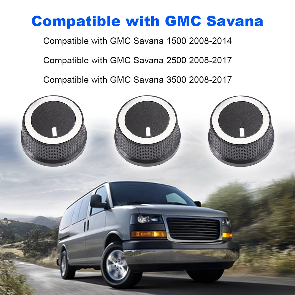 3PCS A/C Knob Heater OE Air Conditioner Climate Control Switch Knob For Chevrolet 2008-2017 Express Van Savana 84793085/84141127