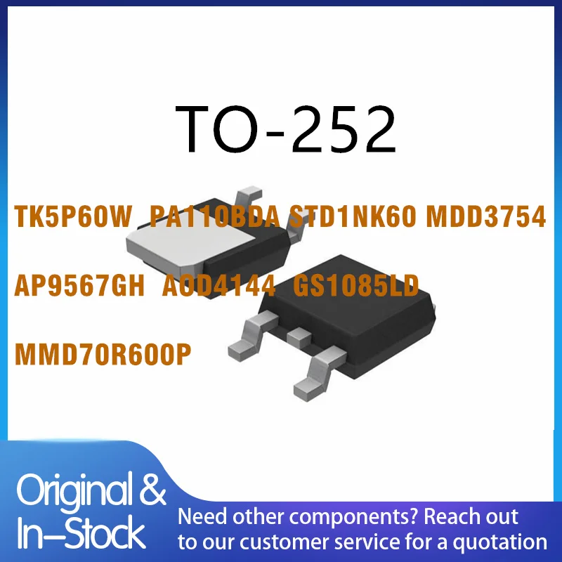(20piece)100% New TK5P60W PA110BDA MMD70R600P 70R600P D1NK60 STD1NK60 MDD3754 AP9567GH 9567GH D4144 AOD4144 GS1085LD TO-252