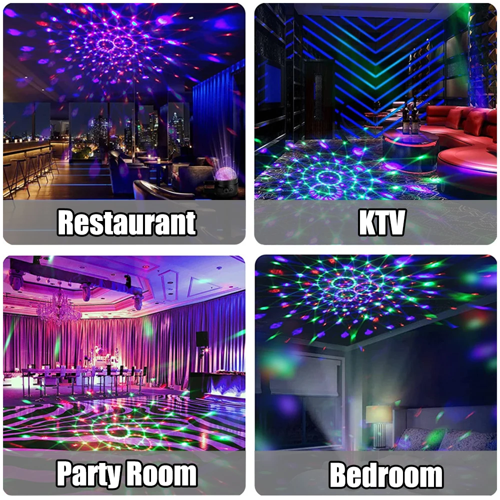 家庭、kTV、バー、クリスマス、サウンドのためのrgbレーザープロジェクターランプ、回転、カラフルなLEDステージライト、djパーティーライト、85-265v