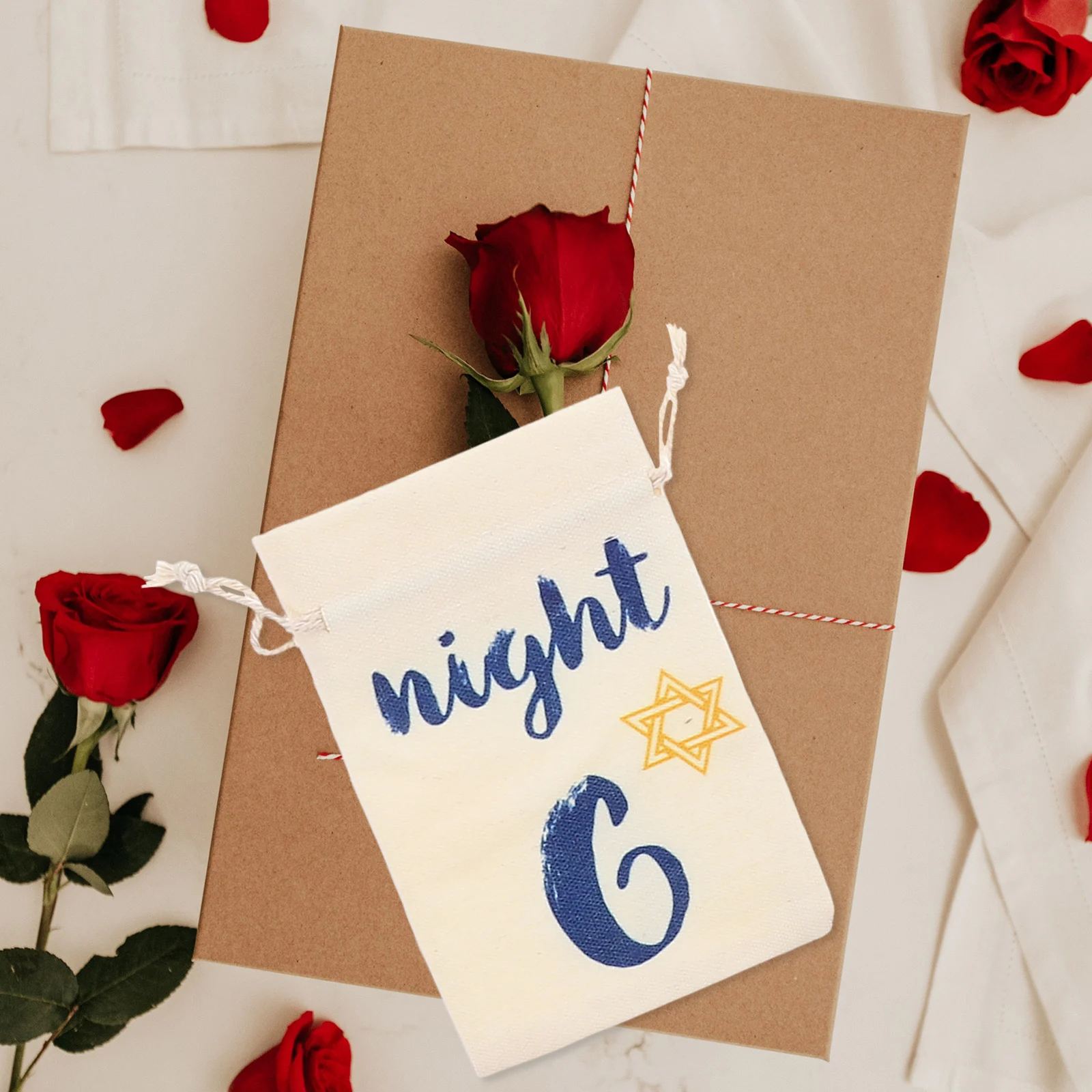 

8 Pcs Gift Bag Set Brown Present Party Favor Hanukkah Pouch Reusable Drawstring Fabric Bags Small Jewelry Bags C y Packing