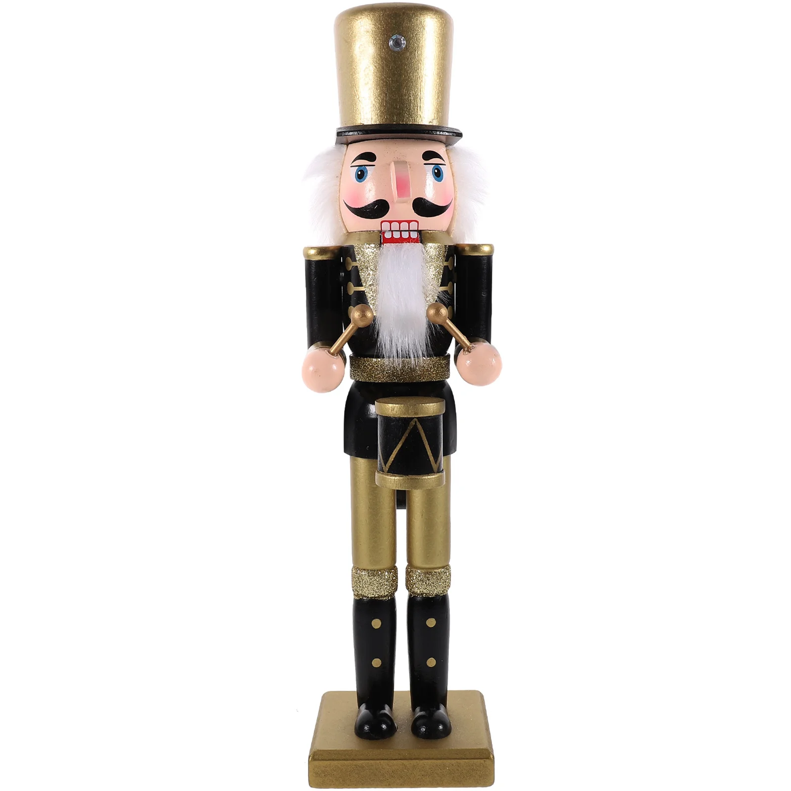 

1pc Wooden Nutcracker Ornament Festival Christmas Decor Xmas Desktop Decoration Tabletop Craft Home Hotel Restaurant Coffee