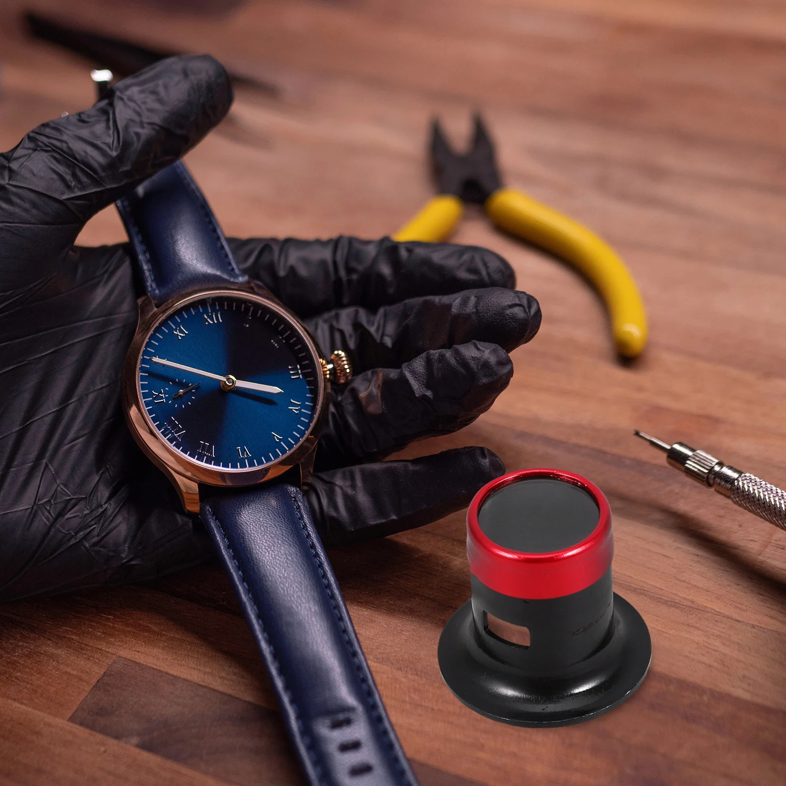 Lupa artesanal, ferramenta de reparo de relógio, vidro de alumínio, ferramentas de joias, faixa de cabeça, lupa, luz