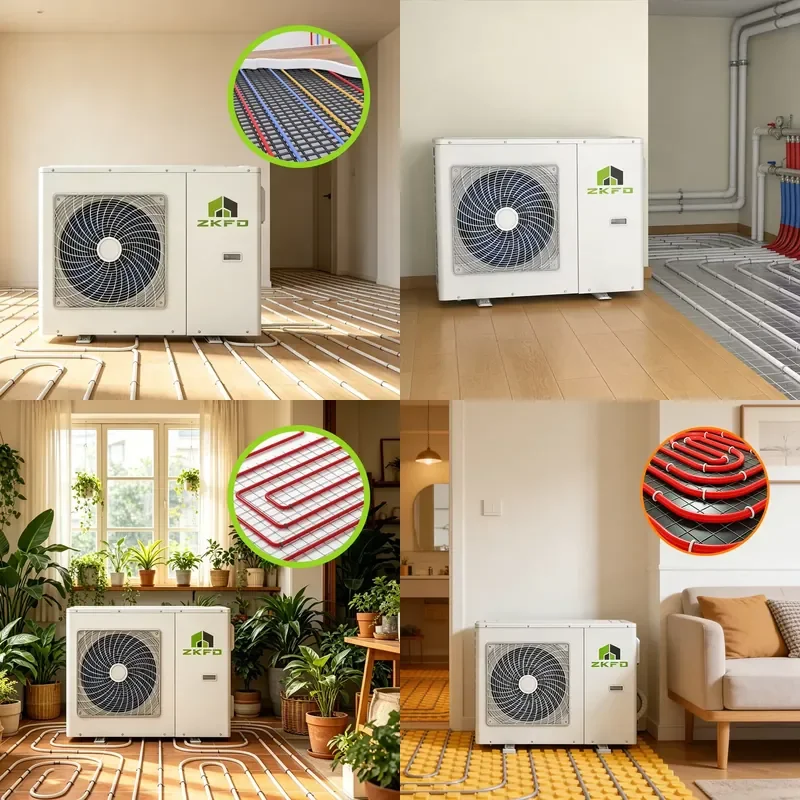 

High-End Cubic Freestanding Metal DC Inverter Air Source Heat Pump with Cooling Function for Warmepumpe 220V R32 for Hotel