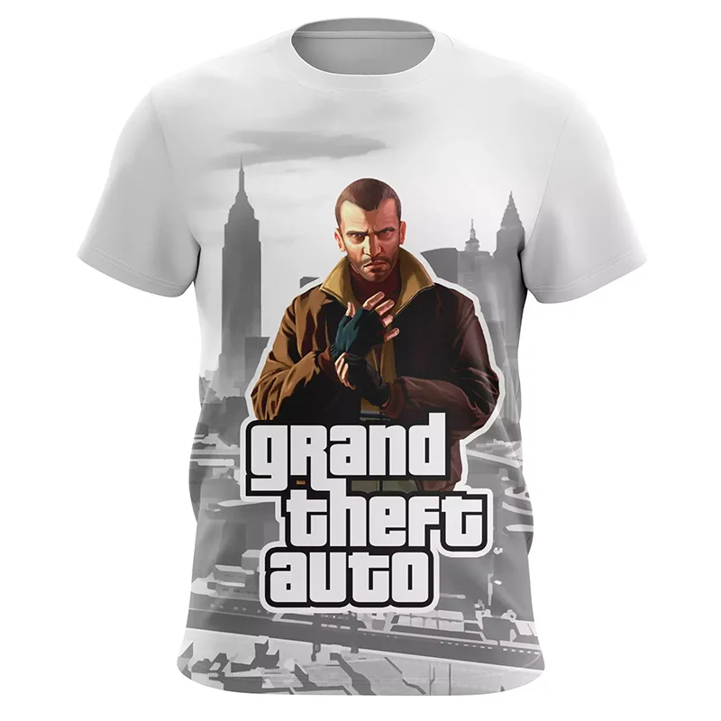 Summer Grand Theft Auto GTA 5 T-Shirts Game 3D Printed Men Women Fashion Oversized Short Sleeve T Shirt Kids Tees Tops Clothing