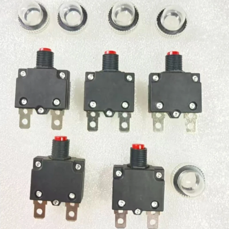 5Pcs Circuit Breaker Overload Protector Wiring Harness Switch Fuse 4A -30A Resettable 220V with Waterproof Cap