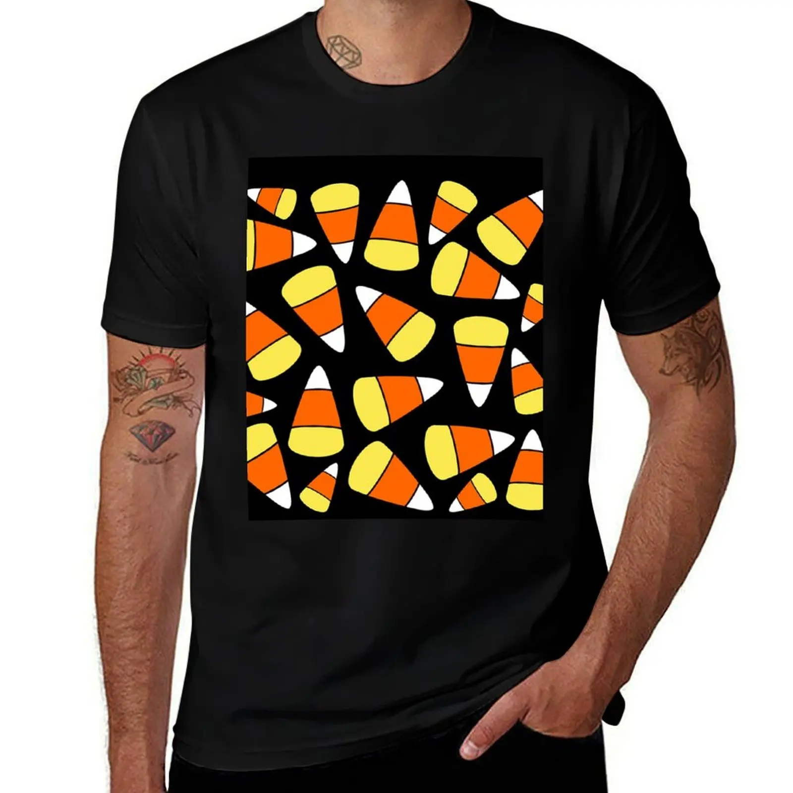 

Candy Corn Pattern Halloween T-Shirt Quick Dry Light Sports T-Shirt
