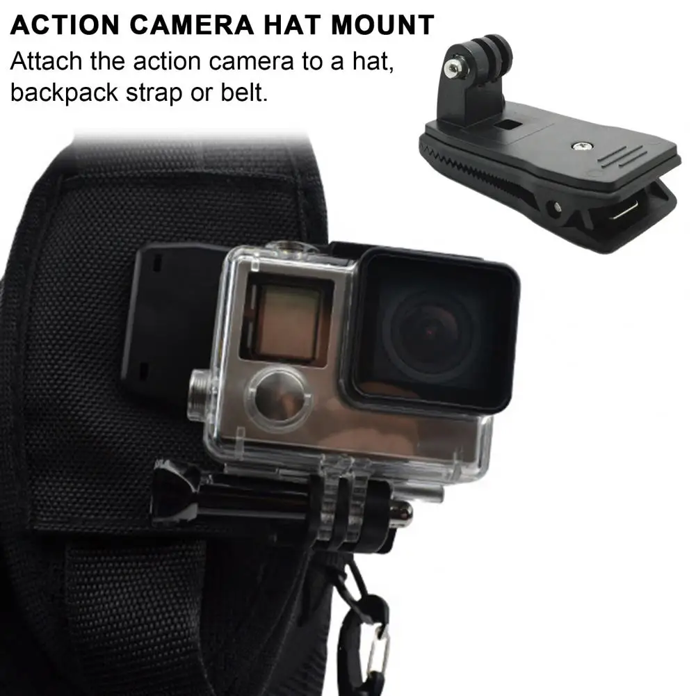 Action Camera Holder Backpack Clip 360° Rotation Action Camera Clip for Gopro Hero4/3+/3/2 for Mountain Dog SJ4000/SJ6000/AT200