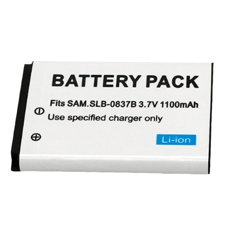 Durable Fully Decoded 1100mAh SLB-0837B Lithium Battery 3.7V Compatible with Samsung Cameras