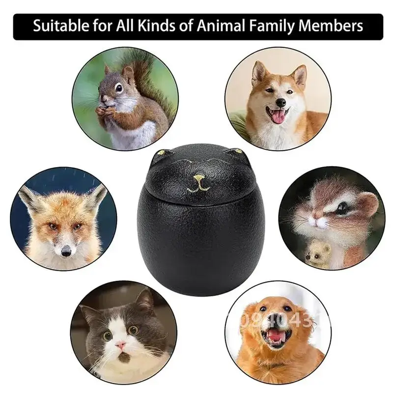 

170ml Urn for Pet Ashes Cat Shape Memorial Decorative Dog Cremation Black Funeral Urns-Handcrafted urn urn Urns Cat for