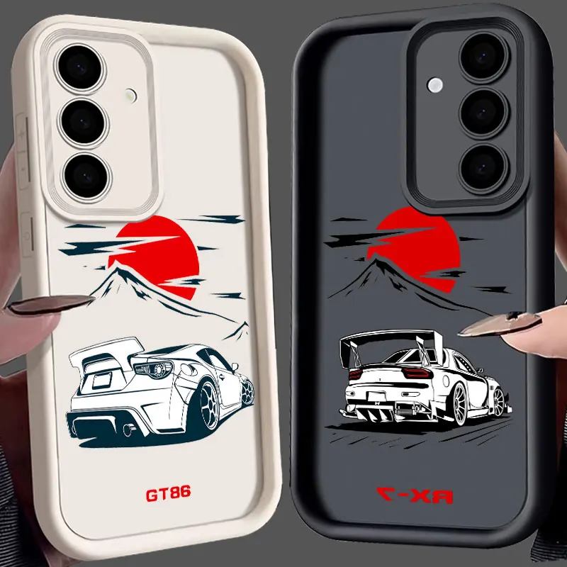 

Anime Cartoon Tokyo JDM Drift GT Sports Car S24FE Phone Case For Samsung Galaxy S25 S24 S23 Ultra Case S22 S20 Plus S21 FE Cover