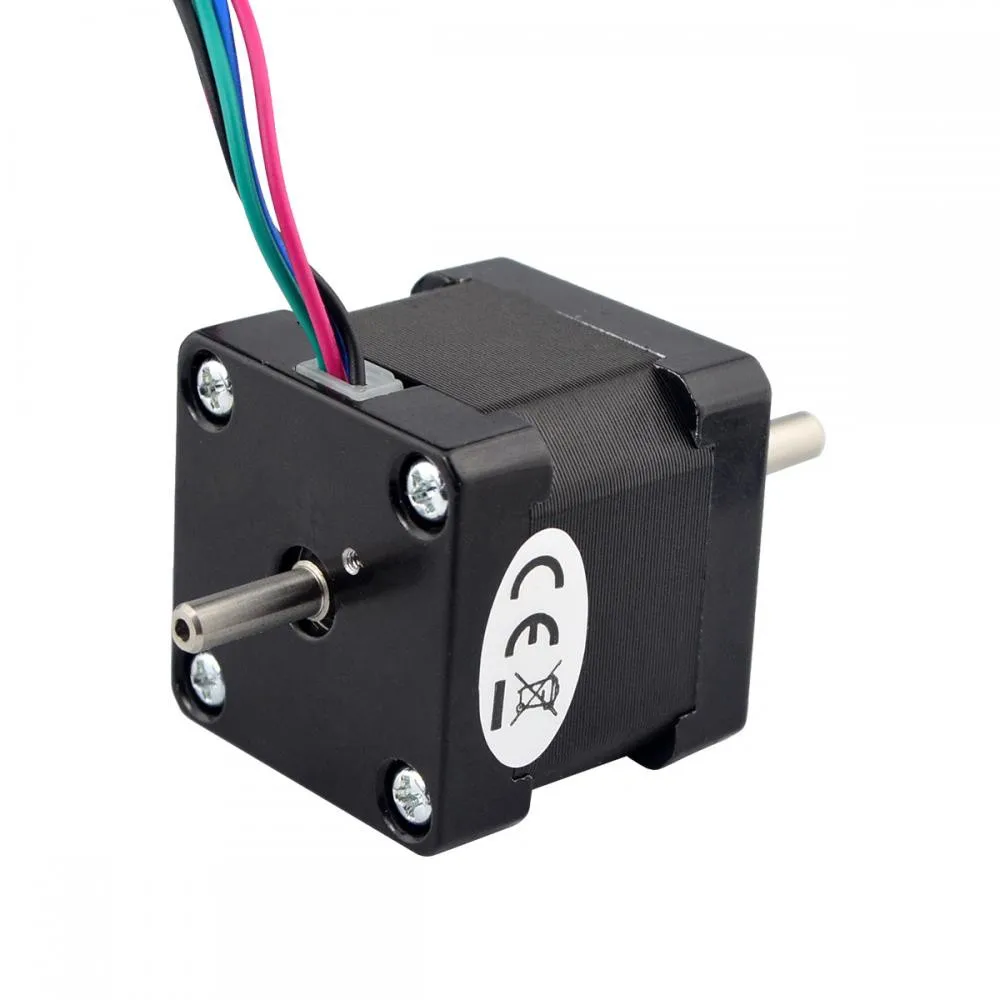 STEPPERONLINE Dual Shaft Nema 14 Stepper Motor 34mm 1.8deg 18Ncm(25.56oz.in) 0.8A Step Motor 4 Leads for CNC 3D Printer