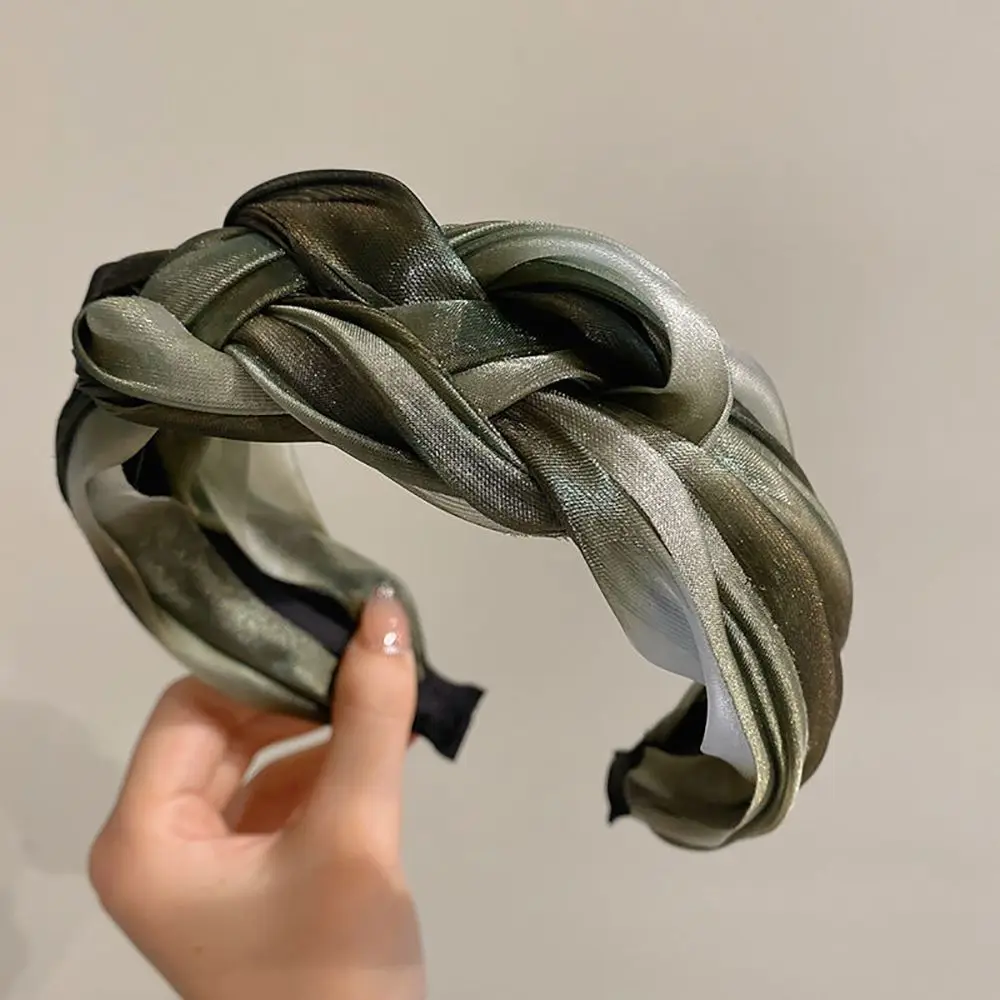 

Girls Wash Face Mesh Makeup Wide Edge Female Women Headband Hair Accessories Korean Style Headband Twisted Braid Hair Hoop