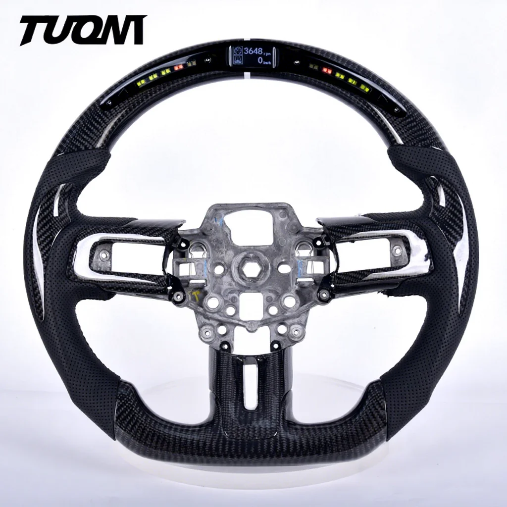 for Ford Mustang Carbon Fiber Steering Wheel With LED Display