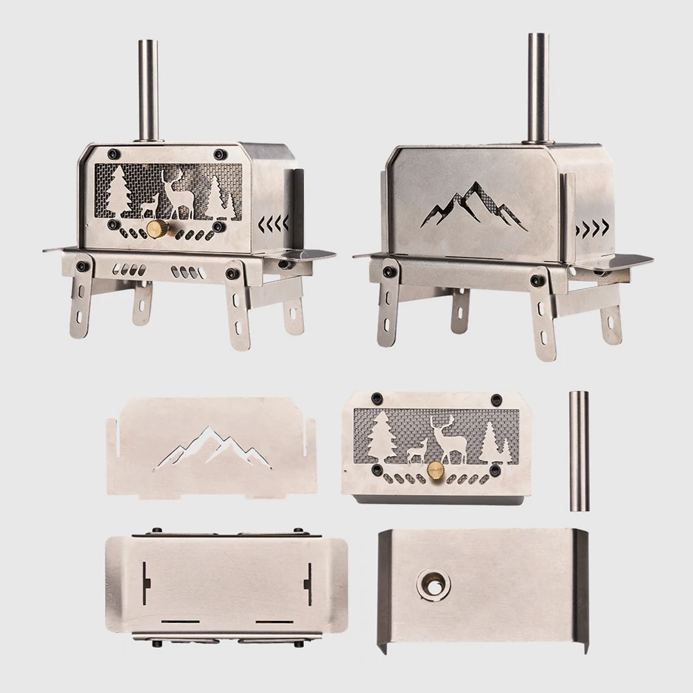 موقد فحم محمول قابل للطي من الفولاذ المقاوم للصدأ ، سخان نار خارجي ، شعلات بخور ، حرق خشب قابل للفصل ، حلي منزلية