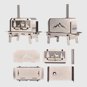 الفولاذ المقاوم للصدأ المحمولة قابلة للطي موقد الفحم في الهواء الطلق سخان النار البخور الشعلات انفصال حرق الخشب الحلي المنزلية أعلى 12 مبيعات لموقد الفحم - رقم 11