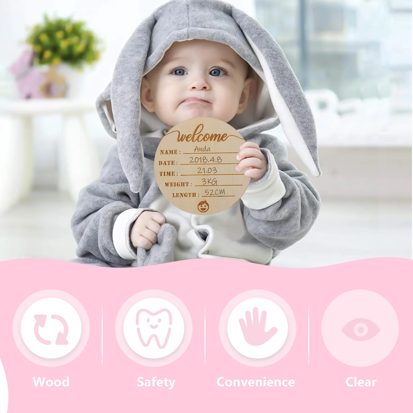 

6 шт. ежемесячные знаки для новорожденных, высококачественные деревянные детские реквизиты для фотографий для записи роста моментов, деревянные младенцы