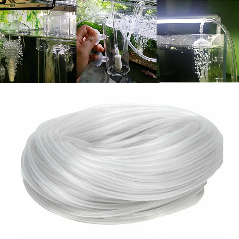 5/3m Aquarium Oxygen Air Pump Hose Pond Fish Tank Silicone Pump Transparent Bubble Stone Pipe Transparent Tube 4mm Inner Dia