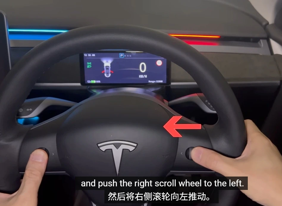 YOHON Smart Ambiente-Lichtleiste für Tesla Model Y 3 2021-2026 Totwinkel-Warnung Geschwindigkeitsalarm RGB LED-Streifen Innenraum-Zubehör – Detail 3