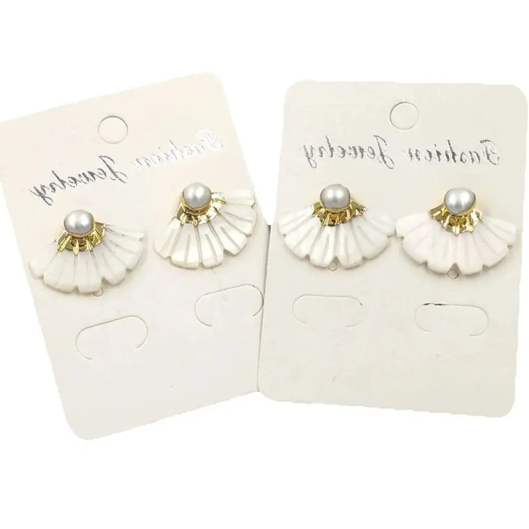 WT-MPE094  WKT 2023 Exquisite Fan Shape Natural Shell Party Pretty Gift Earrings for birthday Trendy Pearl Accessory Hot