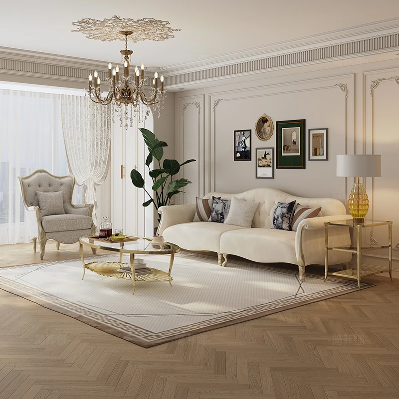 White Vintage Living Room Sofas Leather Modern Luxury Boneless Living Room Sofas Floor Sectional Divano Soggiorno Furniture Home
