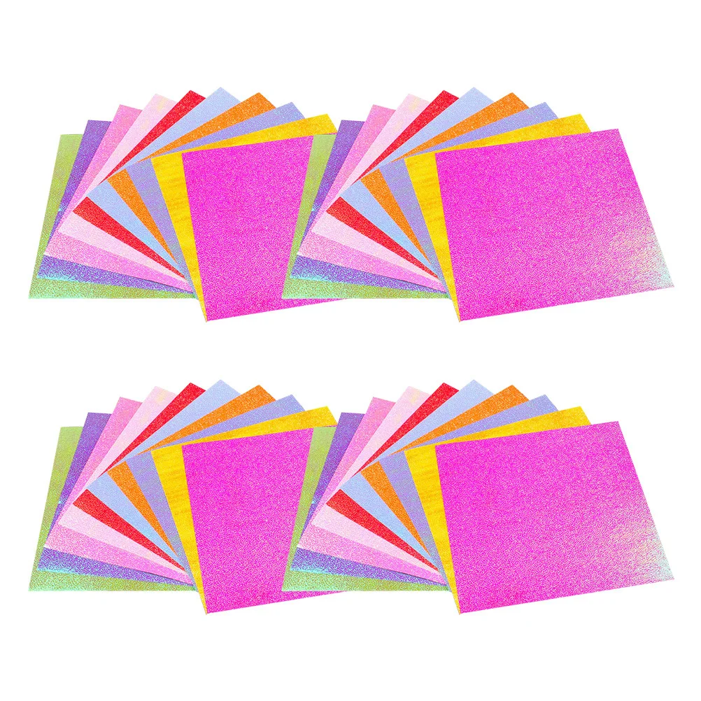 100Pcs Sparkle Folding Paper for Kids Crafts Reusable Shiny Art Supplies Ideal for Homemade Greeting Cards Gift Making and