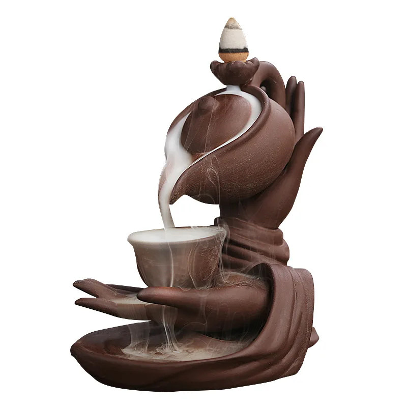 Nieuwe Boeddha Hand Hangende Pot Hoge Impact Terugstroom Wierookbrander Creatieve Theepot Terugstroom Sandelhoutkachel Huisdecoratie