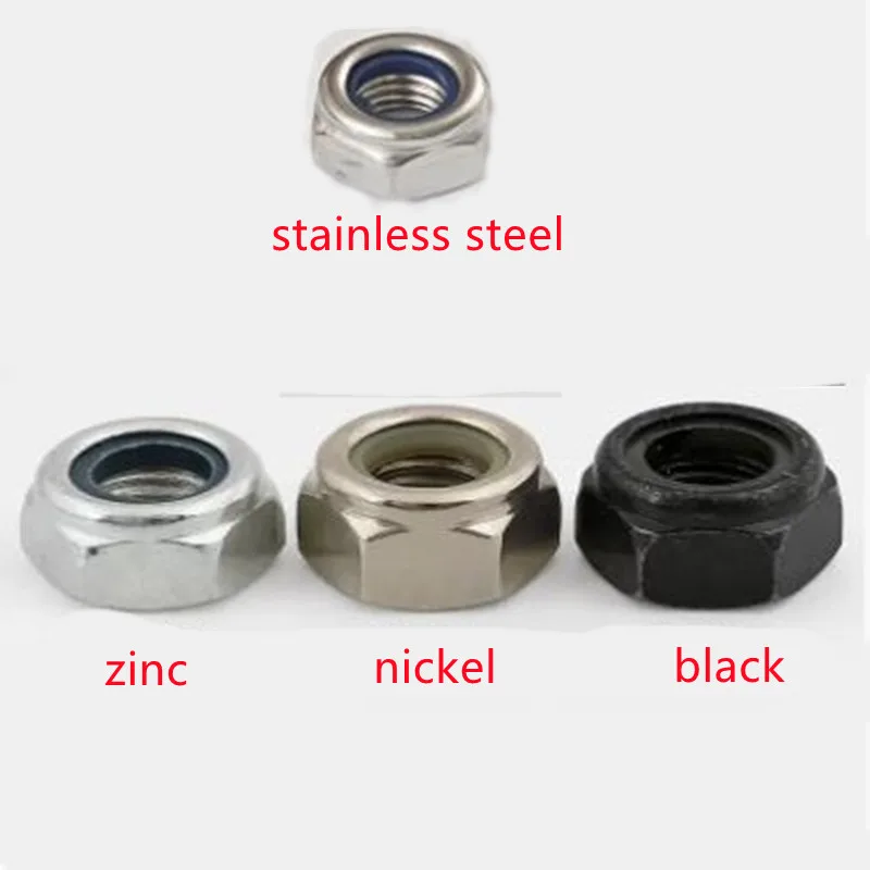 DIN985 Nylon lock nut M2 M2.5 M3 M3.5 M4 M5 M6 m7 M8 M10 M12 stainless steel or  black nickel zinc Insert Locking nuts