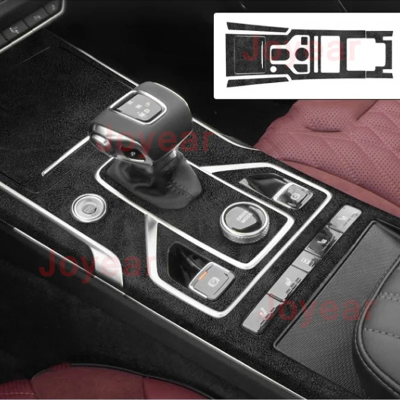 For Hongqi HS5 2019-2023 Car Central Console Frame Wear-resistance Suede Trim Gear Lift Door Panel Cover Interior Accessories