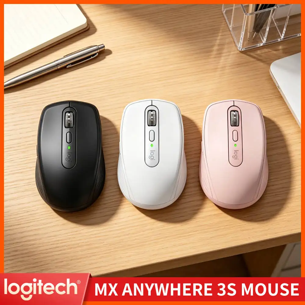Portable MX Anywhere 3S - 8K DPI Darkfield, Hyper-Scroll, Silent Click, Compact for Outdoor Stationery Fair Workstation