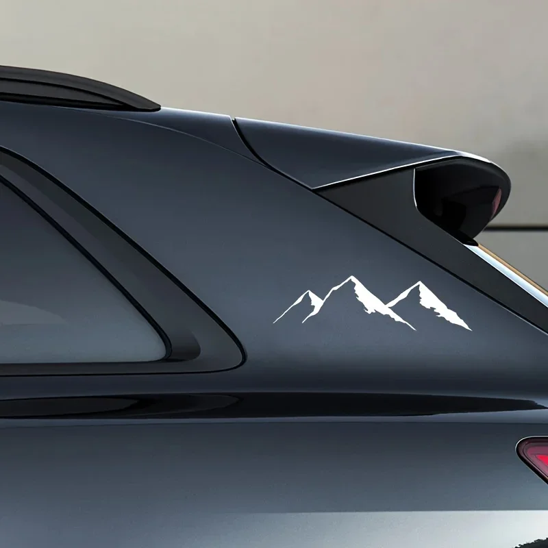Mountain Range Car Decal, Waterproof Removable Sticker for Trunk, Window, Glass & Auto Body Decoratio