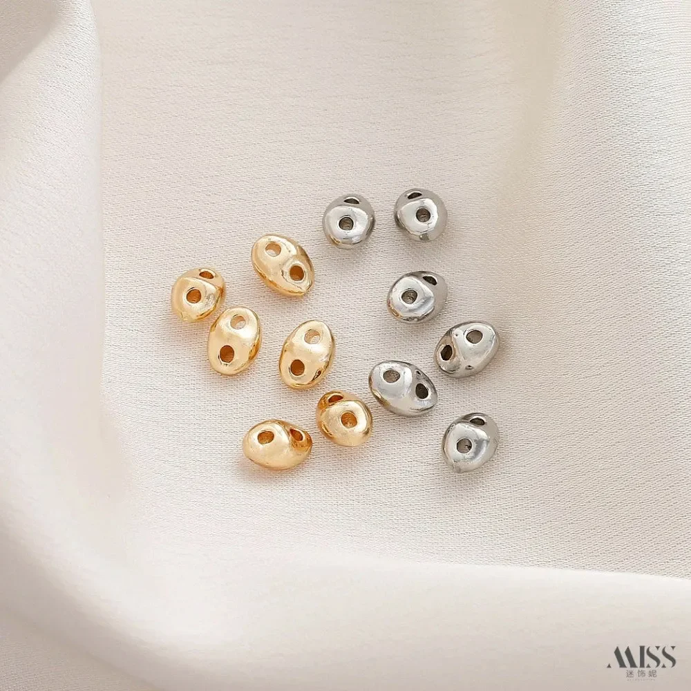 14K gouden tas kleurbehoud echt goud dubbel gat dubbele rij spacer kraal diy parel armband ketting string accessoires